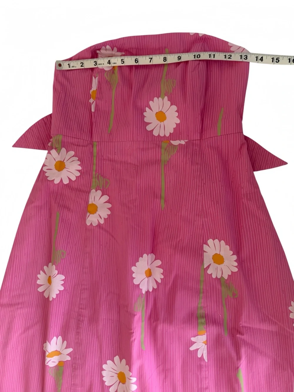 Vintage Lilly Pulitzer Strapless Pink Floral Dress Empire Waist Daisy 90s Y2K 6 - Picture 8 of 12